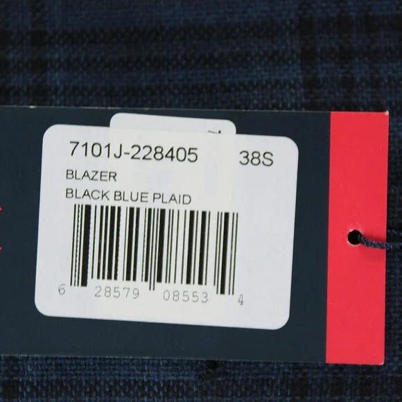 Cardinal of Canada NWT Wool Sport Coat Size 38S US In Blue & Black Plaid